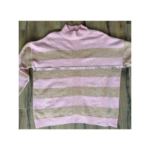 Anthropologie Sanctuary Striped Mock Sweater Women's XL Wool Blend - Picture 5 of 8